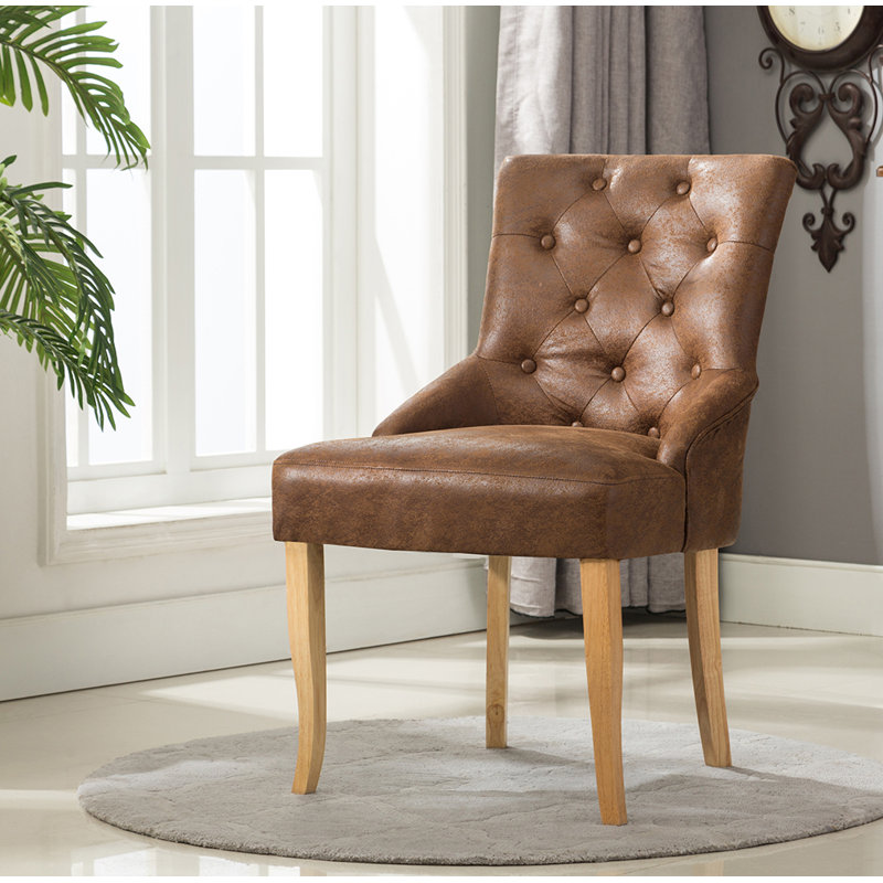 Bradman 51.5cm H Upholstered Side Chair, Brown, 1