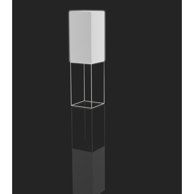 Vela Matte Ice White Plug-In LED Outdoor Floor Lamp, 59.75'' H x 15.75'' W x 15.75'' D