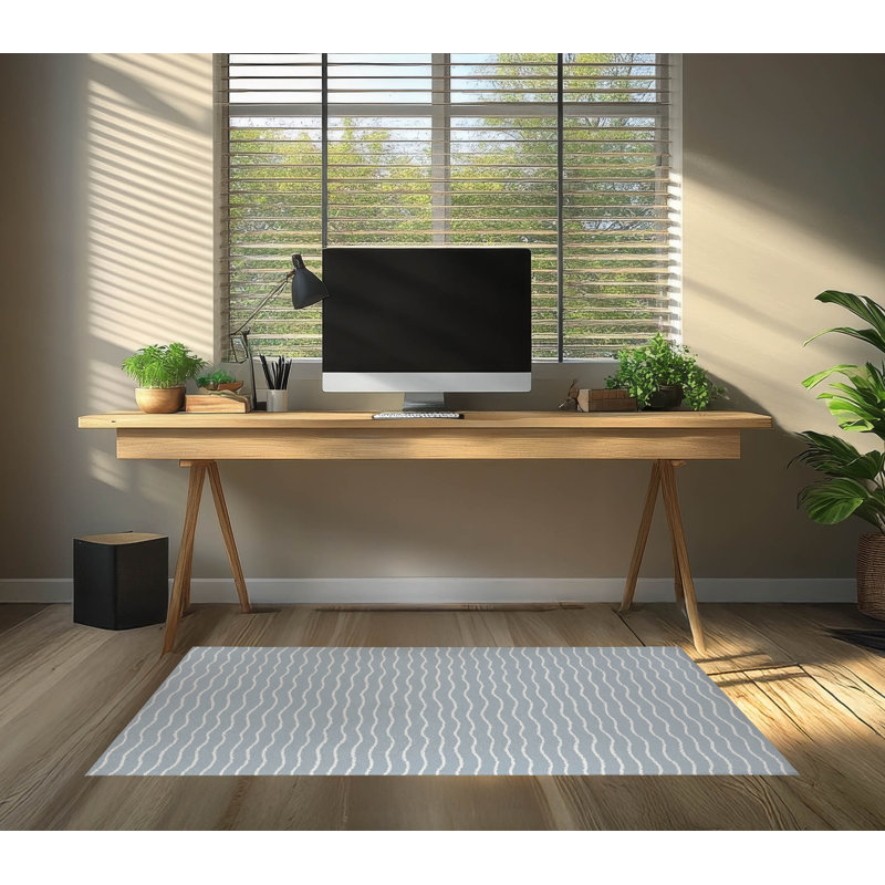 Tapis de bureau Wave Grunge, L 5 pi x L 3 pi, Bleu ardoise