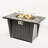 42'' Propane Gas Fire Pit Table, 50000 BTU Rectangular Steel with Glass Wind Guard for Patio - Gray-501332691