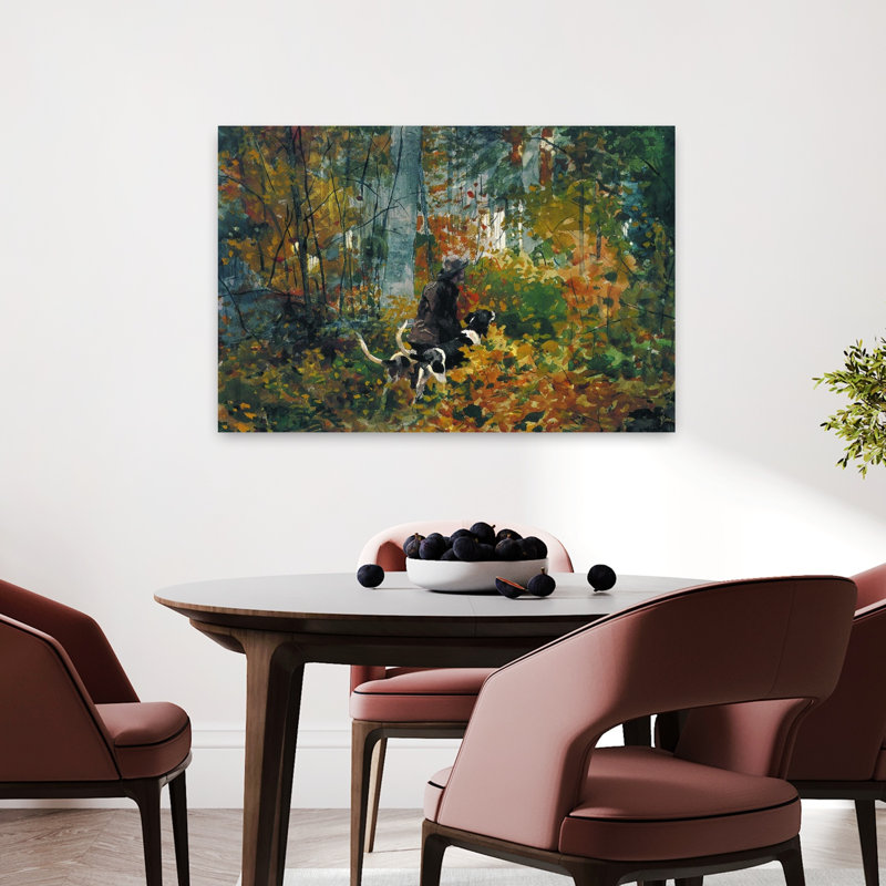 «On the Trail, 1892», reproduction d'art classique rustique abstrait forêt d'automne, H 24 po x l 36 po
