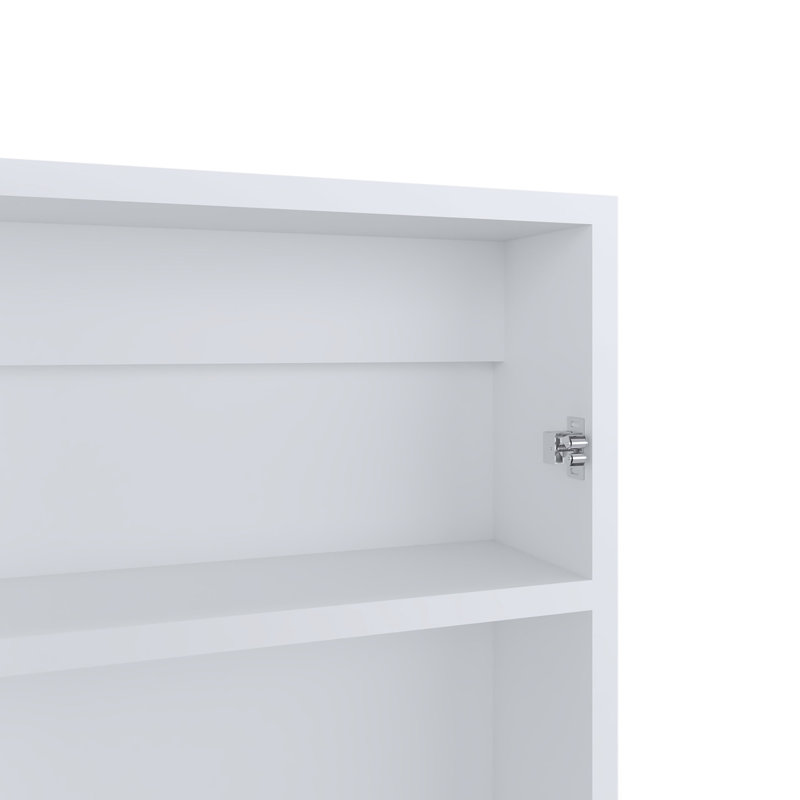 Armoire à pharmacie à miroir étroit H 25,7 po x l 15,7 po pour salle de bain et trousse - Blanc, peu encombrante, 3 tablettes à l'intérieur, porte à miroir, installation facile, cuisine de salle de bain en blanc, tablette intérieure, magnifique