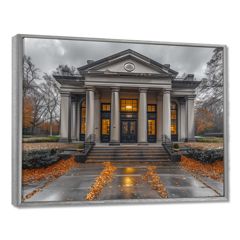 «Geter Prosperity and Pride Banks in Autumn» - Décoration murale Banks, Toile argentée avec cadre flottant