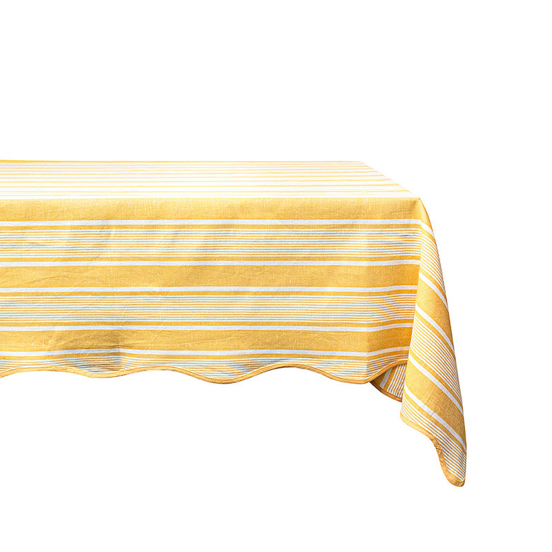 Cabana Stripe 60" x 120" Tablecloth, Sunshine