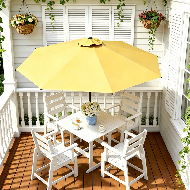 Ensemble de mobilier d'extérieur en PEHD, Blanc