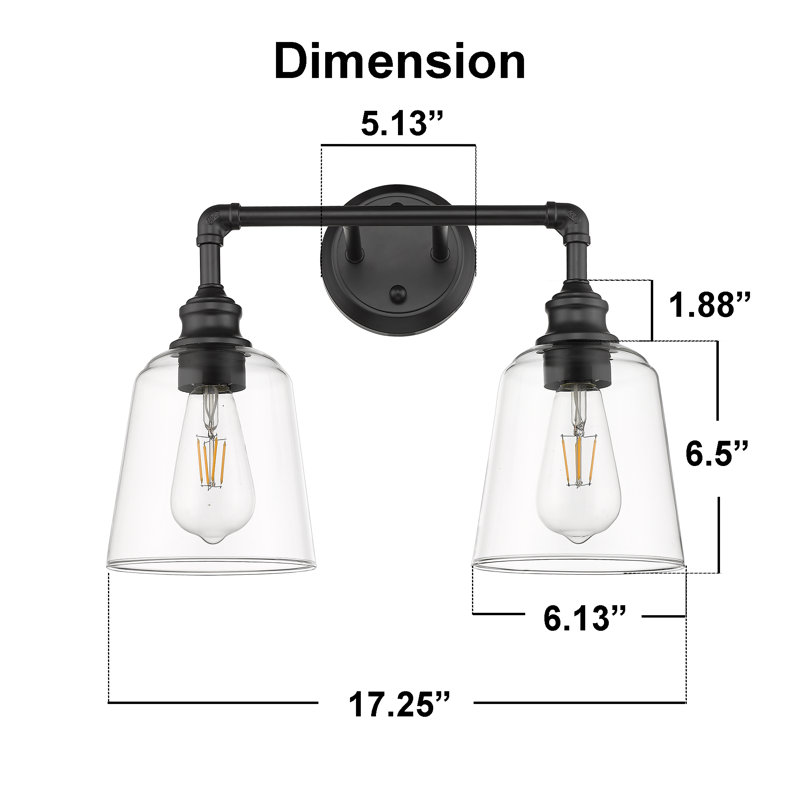 Kedzie 2 - Light Vanity Light, Matte Black