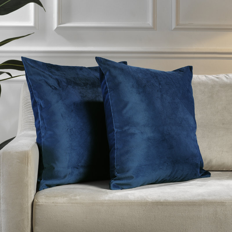 Housse de coussin en velours mat, 14 po x 14 po, 43 Prussien