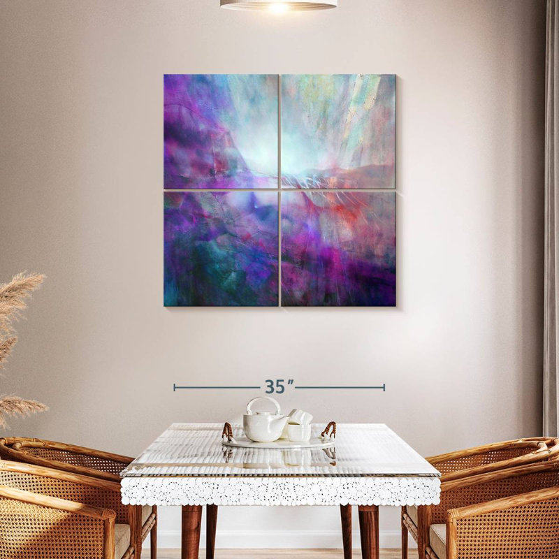 Drifting - Composition en mauve et turquoise