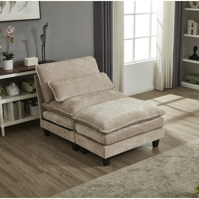 Fauteuil et repose-pieds Luqi