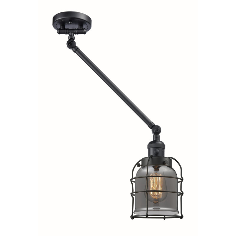 Koa Plug-in Swing Arm Sconce, Matte Black, Plated Smoke, Incandescent