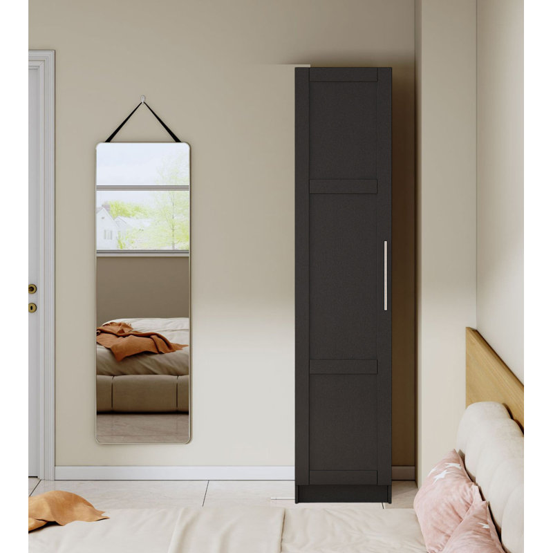 Armoire 1 porte avec tablettes mobiles, Noir, noir, noir, noir