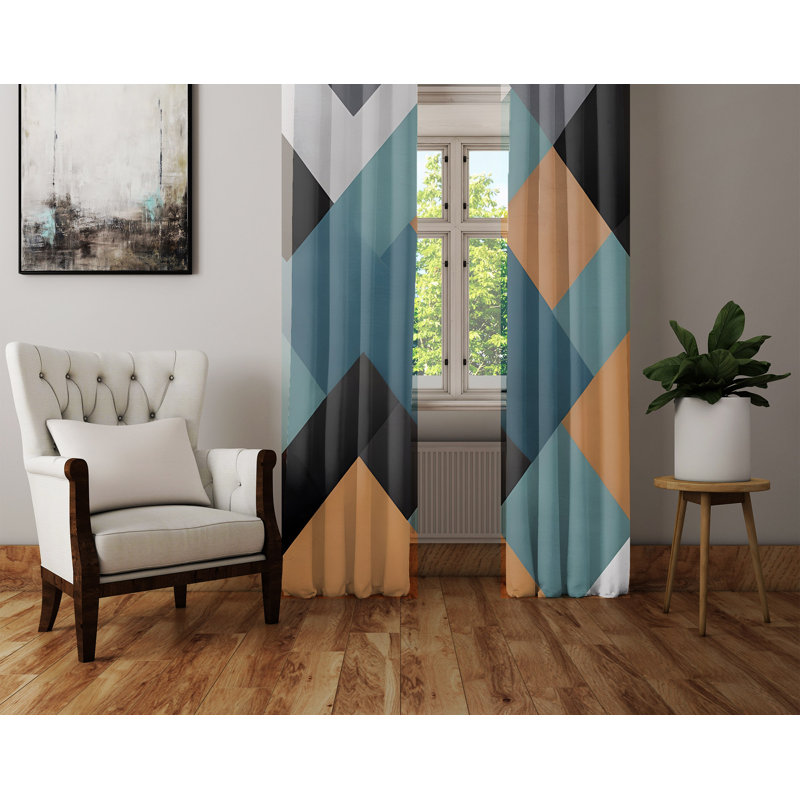 Paire de rideaux semi-transparents en polyester Balie, L 20 po x L 82 po