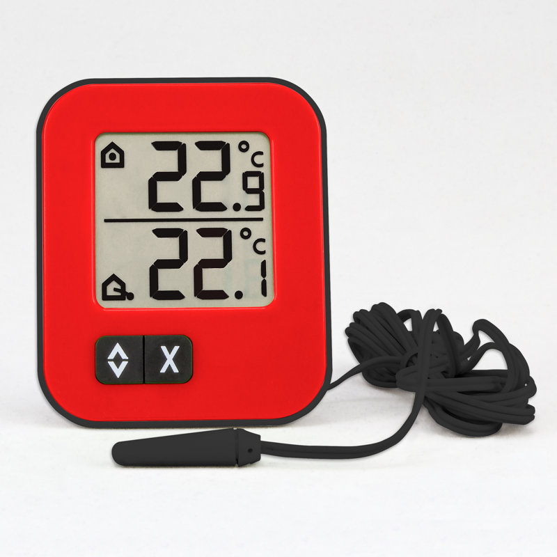Petit thermomètre numérique intérieur et extérieur, Rouge