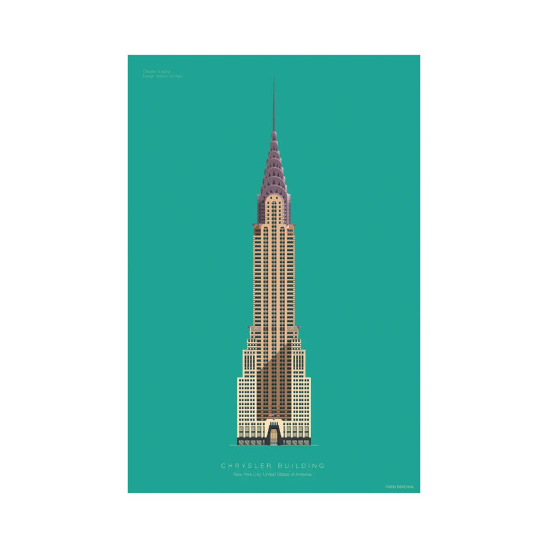 Chrysler Building New York City, Usa 1 Piece Wrapped Canvas Wall Art, 20.32 cm H x 30.48 cm W