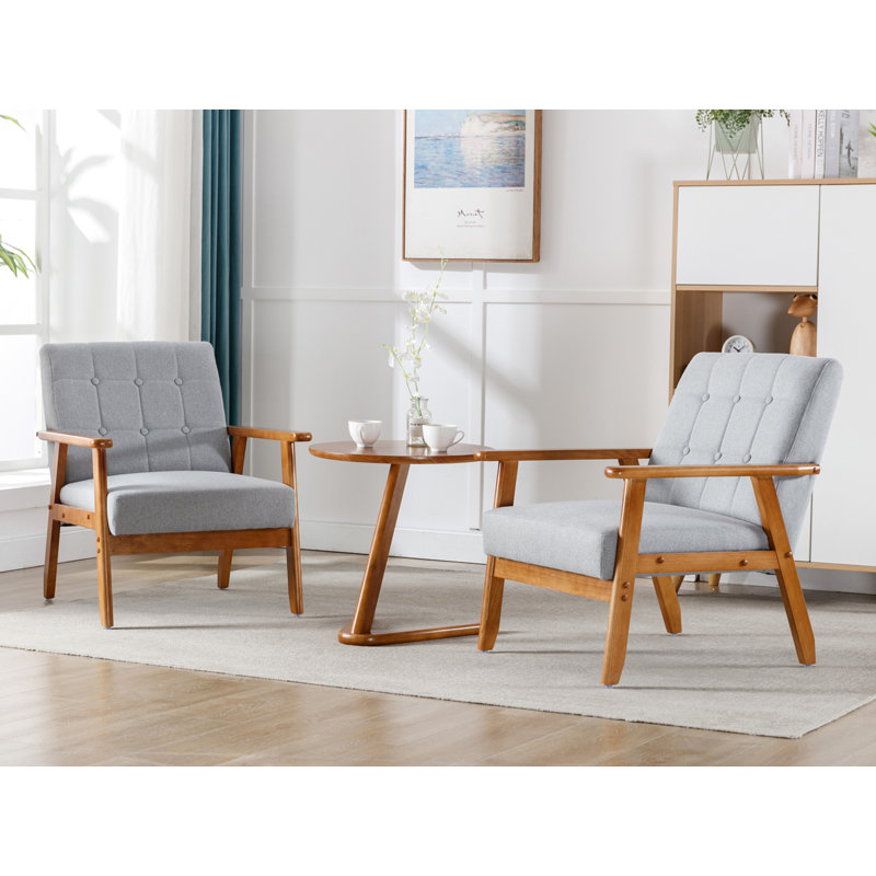 Fauteuil capitonné de 25,35 pouces de largeur, Gris clair
