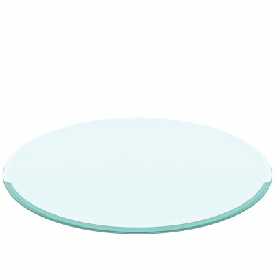 Plateau de table rond en verre trempé de 30 po - 0,4 po d'épaisseur, usure biseautée et impact brillant pour une utilisation quotidienne en famille poli 2/5 po - Matériau lisse pour les tables de patio de réunion