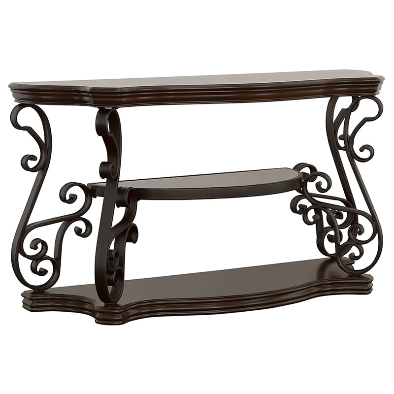 Gretta Merlot 2-Shelf Sofa Console Table