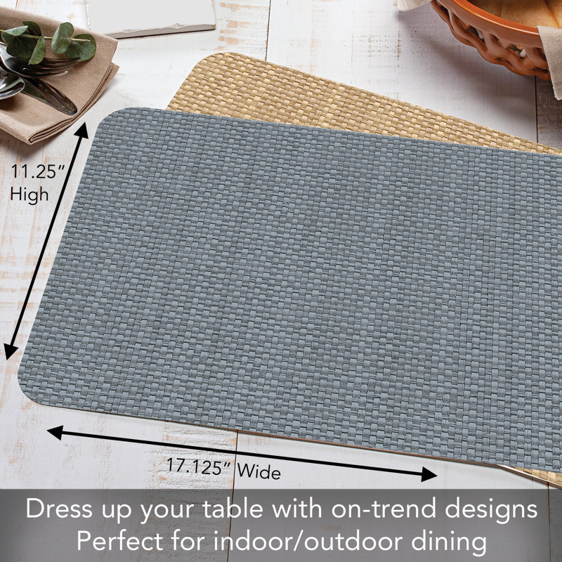 Napperon réversible en faux tissage, gris