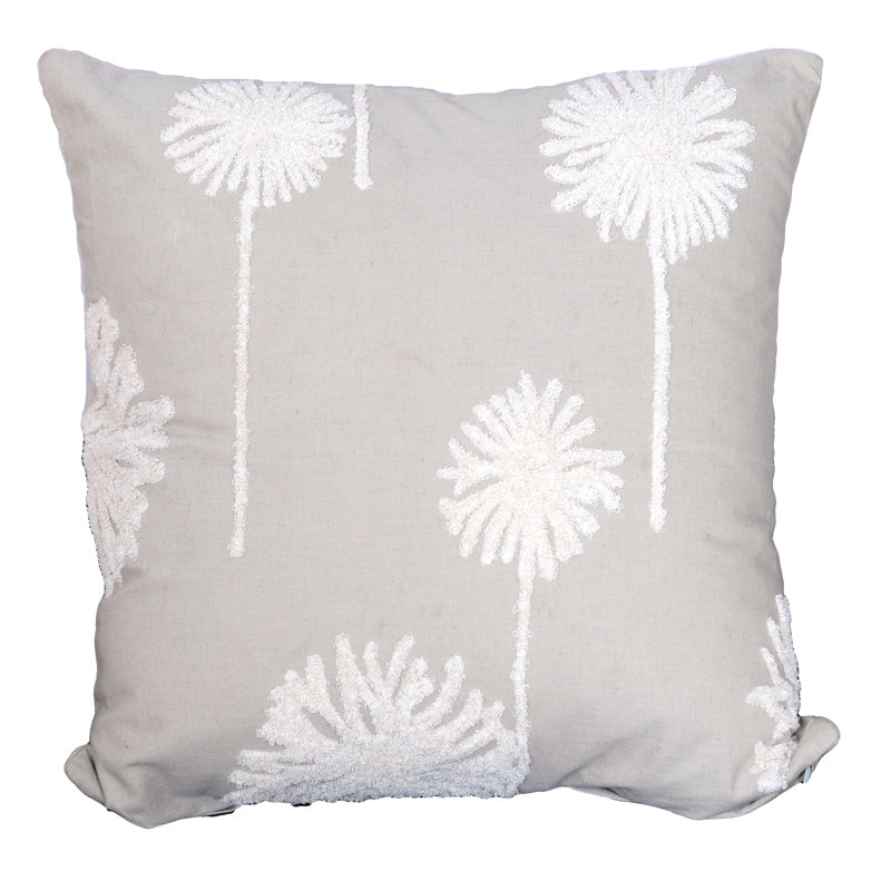 Embroidered Reversible Throw Pillow