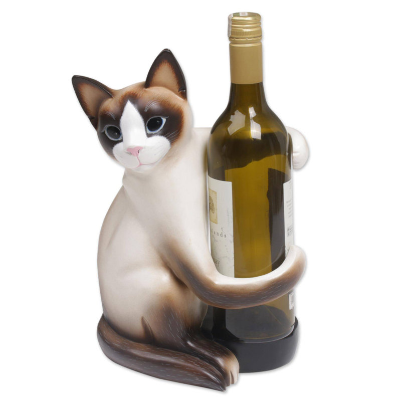 Support à vin de table 1 bouteille pour chat étreinte Moton