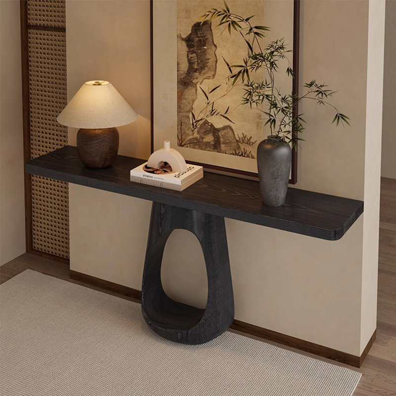 Console Retro Minimalist Art, H 29,53 po x l 54,33 po x P 9,84 po, Black