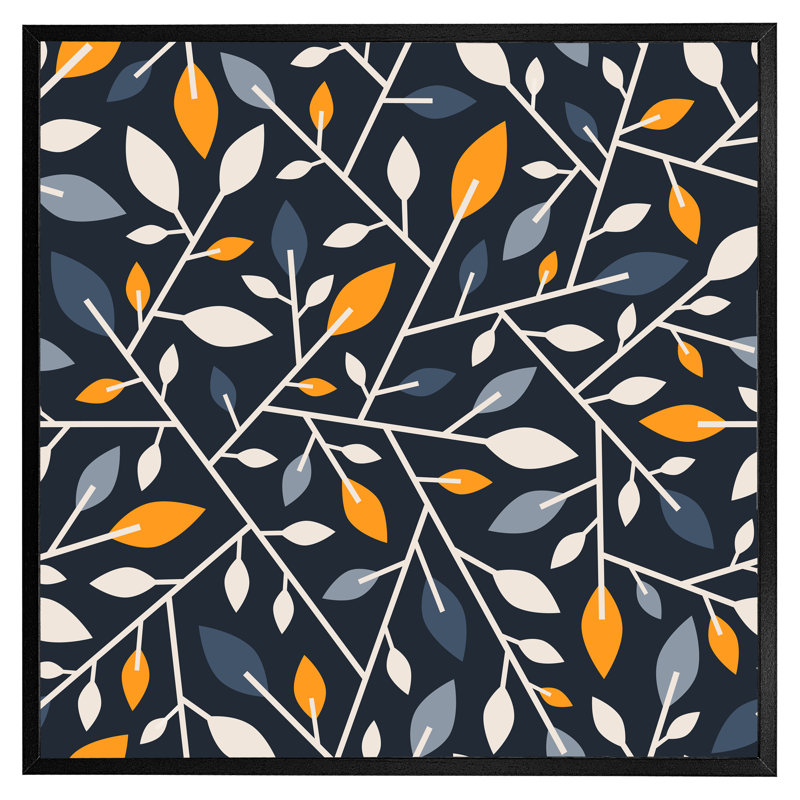 Hursten Geometric Abstract - Single Picture Frame Print, Black Framed, 31cm H x 31cm W x 4cm D