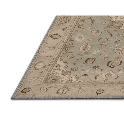 Machine Washable Tabriz Gray Area Rug