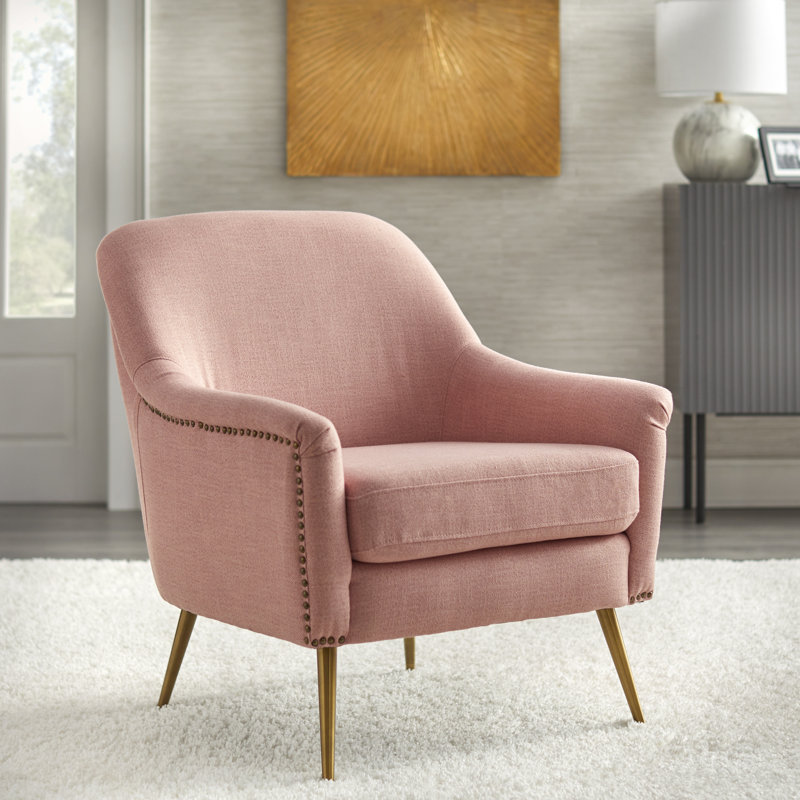 Beauford Upholstered Armchair, Dark Green Polyester Blend