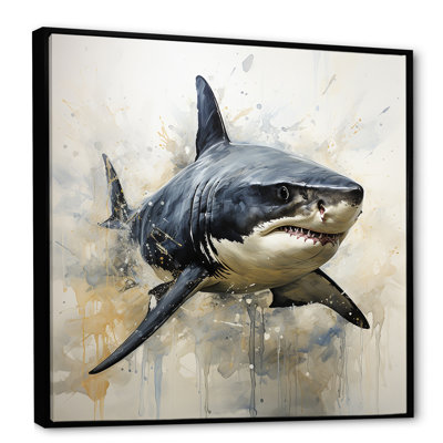 Grey Shark Shadows I - Coastal Animal Wall Art