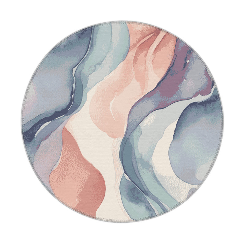 Seafoam Dusk Indoor And Outdoor Area Rug, Round 5'