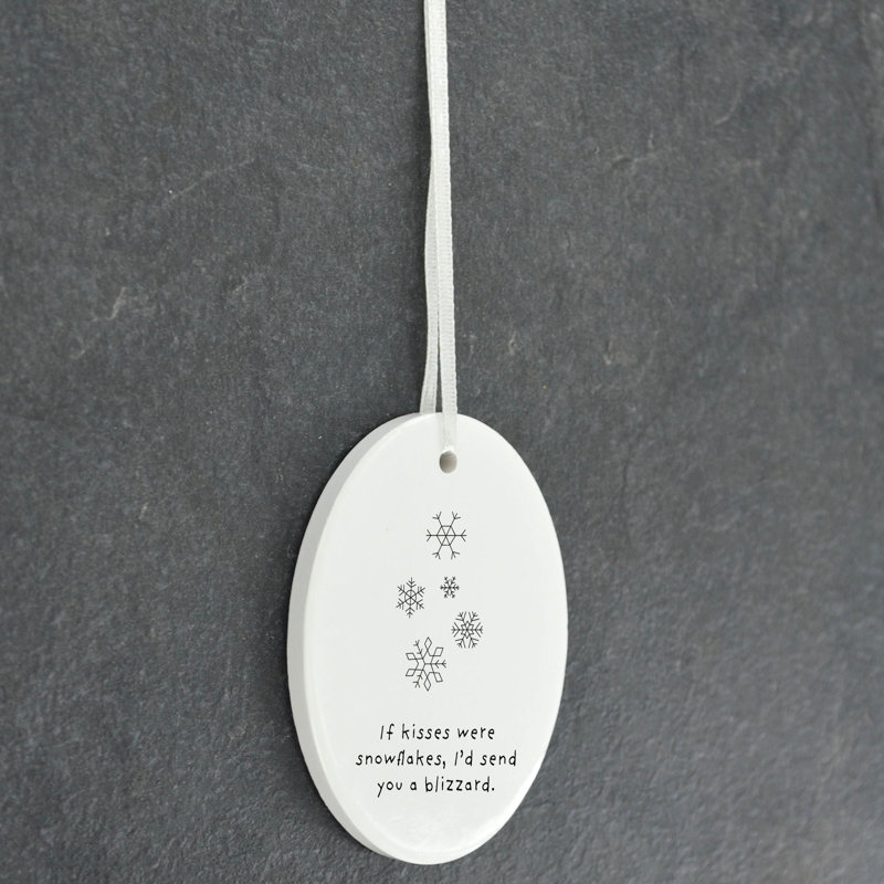 Carley If Kisses Were Snowflakes Oval Shaped Ceramic Ornament