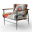 Daryanani - Fauteuil d'appoint géométrique abstrait en velours-219484041