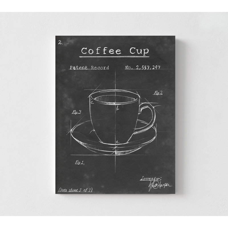 «Morning routine II» par Ethan Harper, œuvre d'art de tasse à café en noir et blanc, art mural de tableau noir de café, art mural de cuisine de bureau