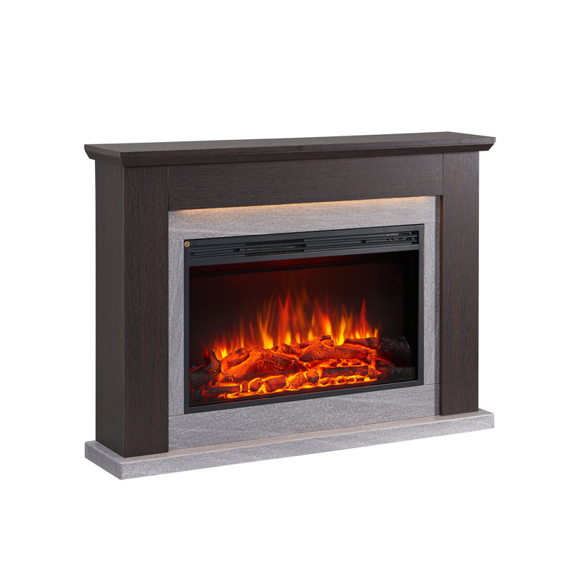INGLETON FLAMME 121cm W Electric Fireplace with, Espresso Oak