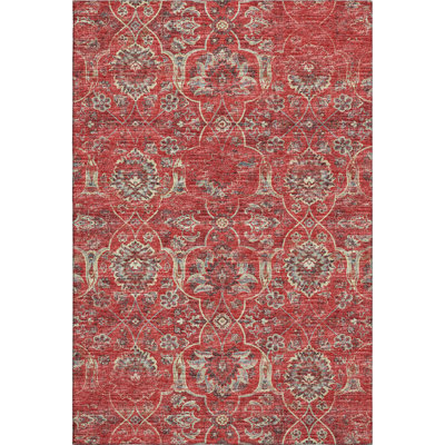 Premium Machine Washable Alliah AMF95 Red Rug