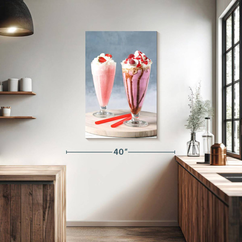 Yarlin Pink Berry Milkshakes, 39" H x 26" W