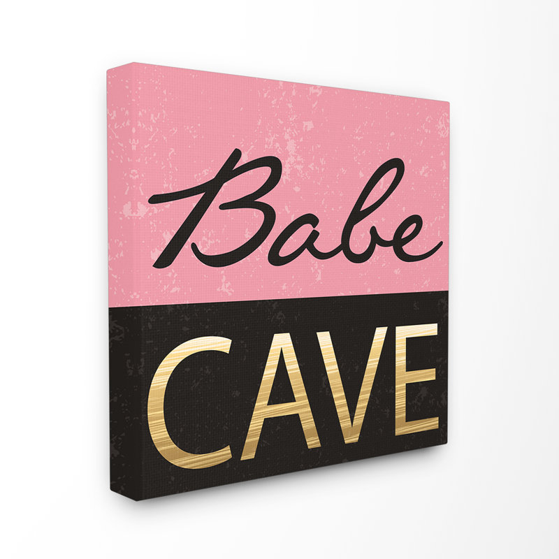 Babe Cave - reproduction d'art textuel, H 17 po x l 17 po x P 1,5 po, Toile tendue