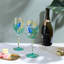 Verre à vin peint à la main couleur paon artisanal 15 oz personnalisé cadeau pour meilleur ami