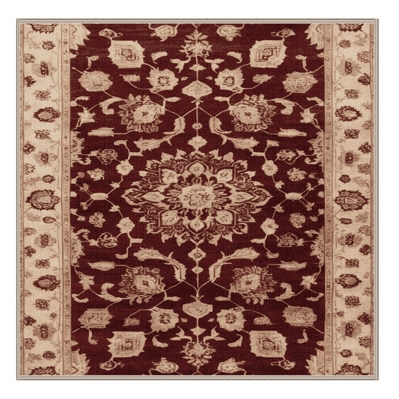 Tapis brun lavable à la machine, Carré 7 pi