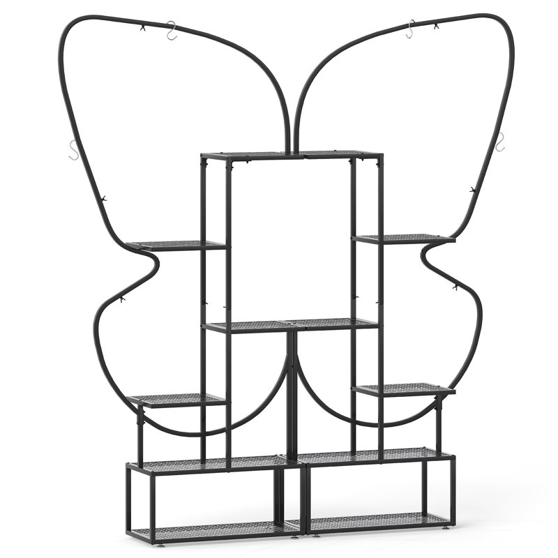 87cm W Metal Shelving Unit, Black