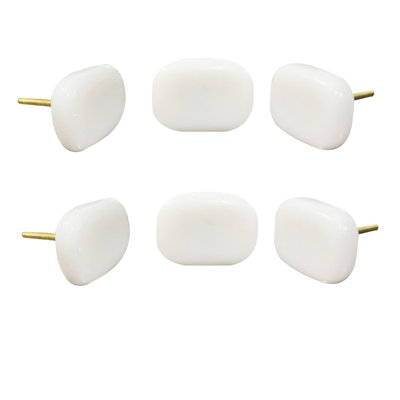 White Soft Cut Marble Knob