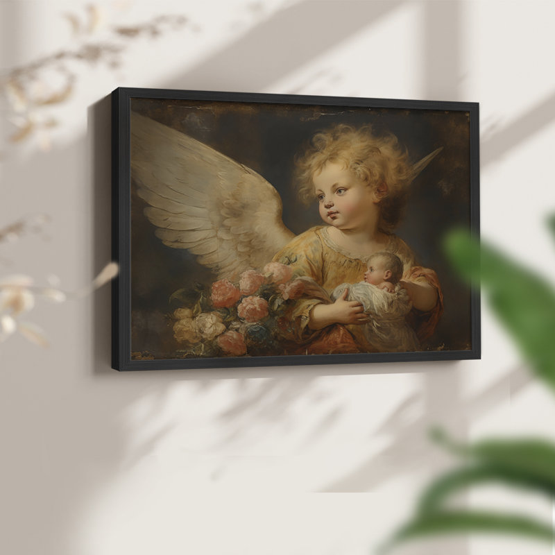 Angels From Above-LX - Reproduction encadrée - Restickable, H 8 po x l 10 po, Noir, noir, noir, noir