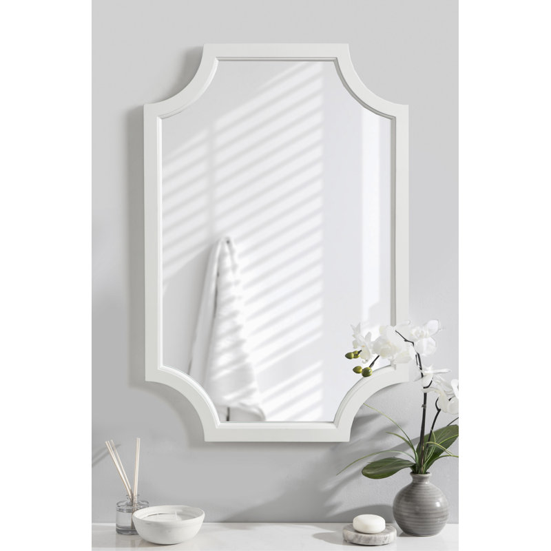 Miroir d'appoint Mertztown Glam, Blanc, 30 po x 20 po
