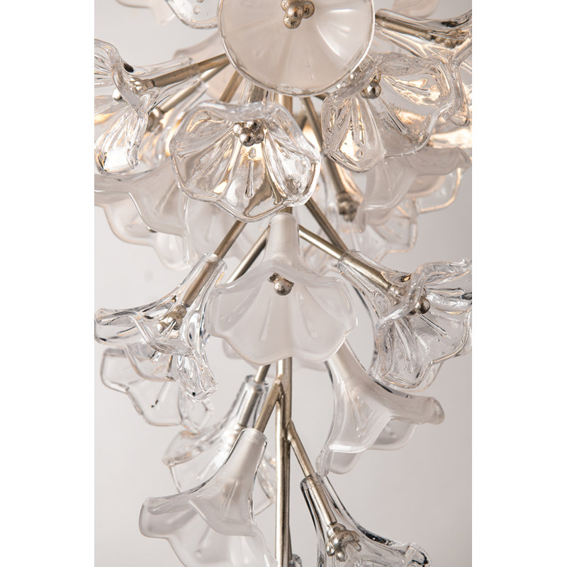 Jasmine 1 Light Chandelier, Silver Leaf, 50" H x 36" W x 36" D