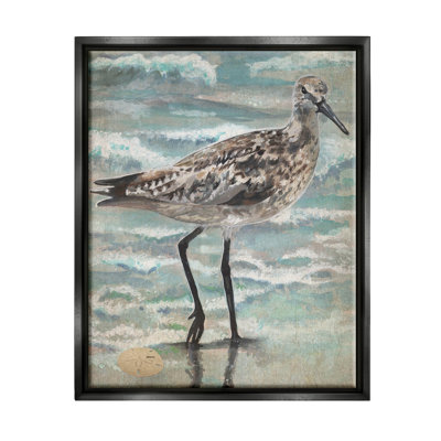 «Sandpiper Stepping Beach Coast» par Erica Christopher - Peinture sur toile