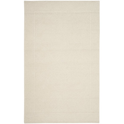 Connellsville Hand Woven Wool/Cotton Geometric Rug in Ivory