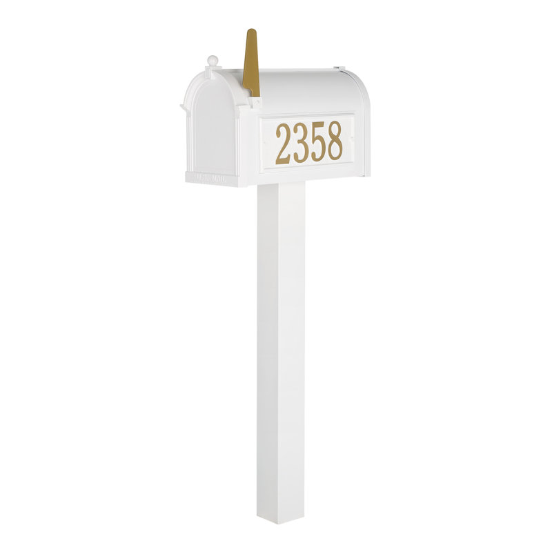 Premium Package Post Mounted Mailbox, White, Yes