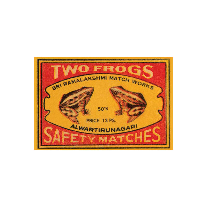 « two grenouilles safety matches safety », affiche rétro