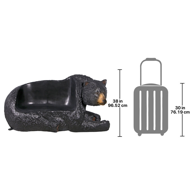 Banc sculptural Brawny Bear, Noir