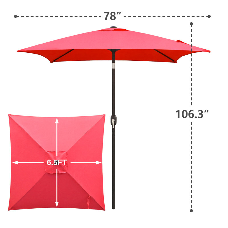 Parasol de marché carré 6,5 pi Tempo, Rouge